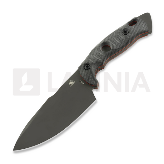 Cuțit Fobos Knives Alaris, Micarta Black - Red Liner, PVD