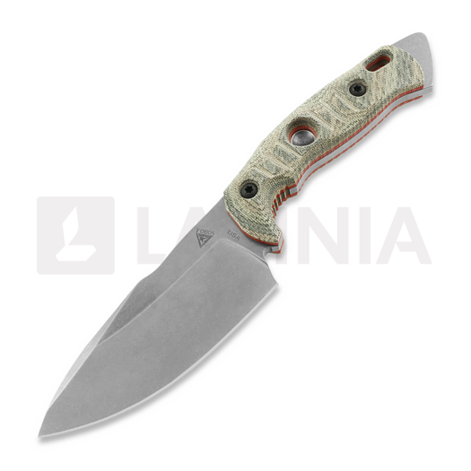 Coltello Fobos Knives Alaris, Micarta Camo - Red Liner