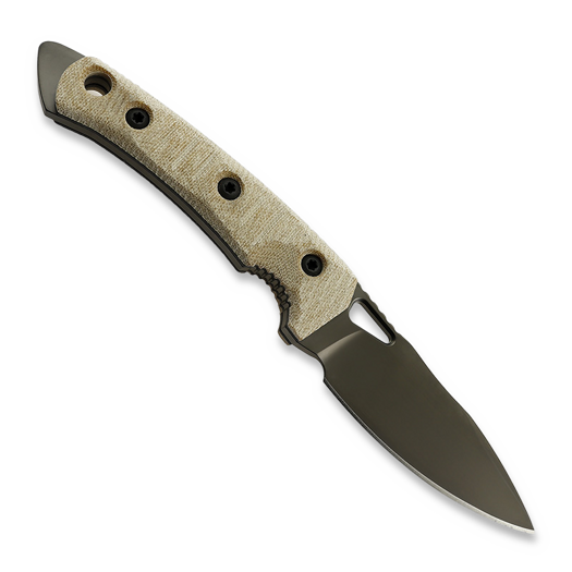 Cuțit Fobos Knives Cacula, Micarta Natural - Black Liners, negru