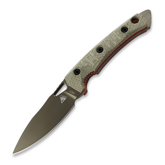Nůž Fobos Knives Cacula, Micarta OD - Red Liners, černá