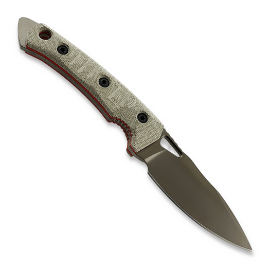 Нож Fobos Knives Cacula, Micarta OD - Red Liners, чёрный