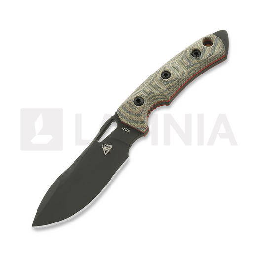 Cuțit Fobos Knives Tier1-Mini, Micarta Camo - Red Liner, PVD