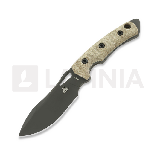 Cuțit Fobos Knives Tier1-Mini, Micarta Natural - Black Liner, PVD