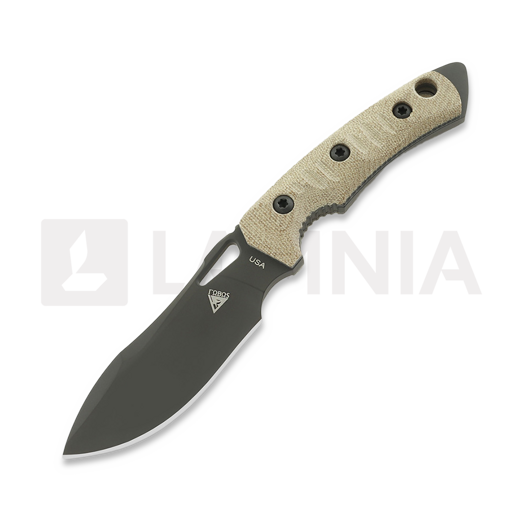 Faca Fobos Knives Tier1-Mini, Micarta Natural - Black Liner, PVD