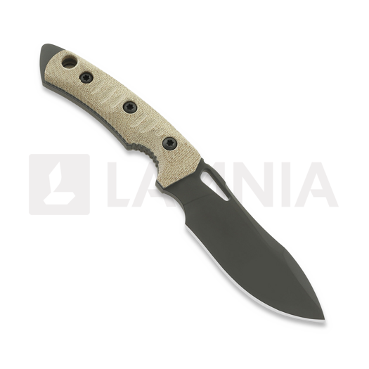 Cuțit Fobos Knives Tier1-Mini, Micarta Natural - Black Liner, PVD