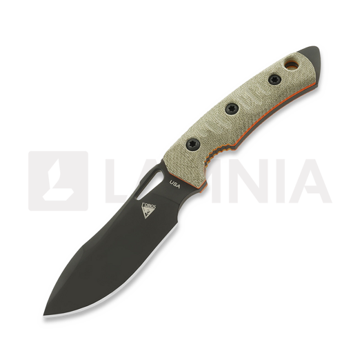 Cuțit Fobos Knives Tier1-Mini, Micarta OD - Orange Liner, PVD
