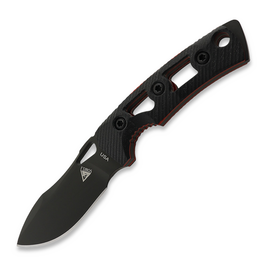 Fobos Knives Tier1-Mini Mini kniv, G10 Black - Red Liner, svart