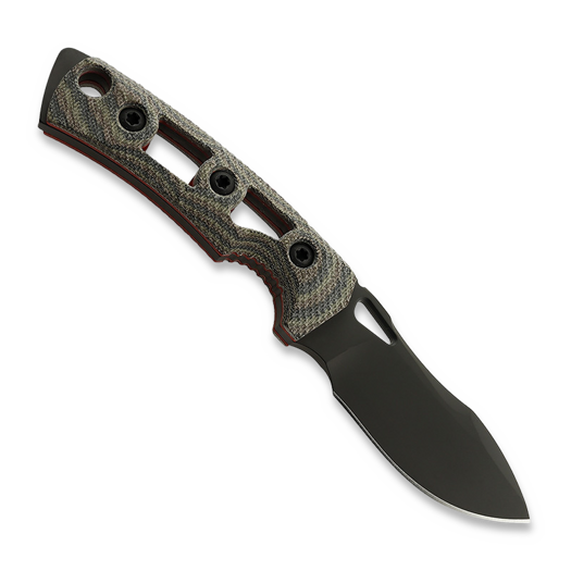 Cuțit Fobos Knives Tier1-Mini Mini, Micarta Camo - Red Liner, negru