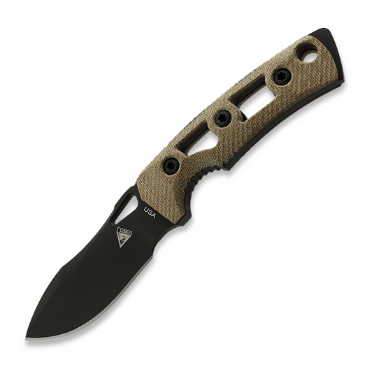 Fobos Knives Tier1-Mini Mini nož, Micarta Natural - Black Liner, crna