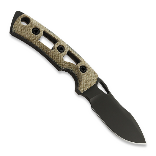 Нож Fobos Knives Tier1-Mini Mini, Micarta Natural - Black Liner, чёрный