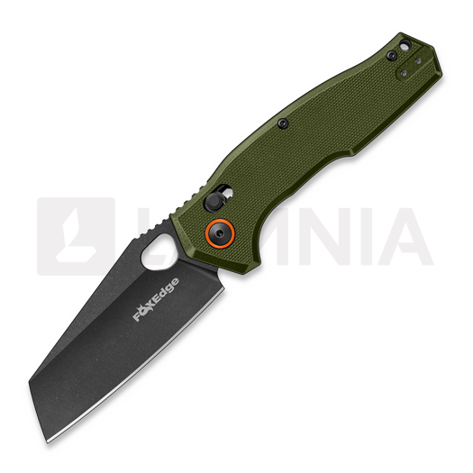 Fox Edge Crew Reverse Tanto - Blackwash - G10 folding knife, olive drab