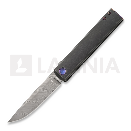 Nóż składany Fox Knives Chnops Damascus, PVD Black S/W Titanium FX-543DBL