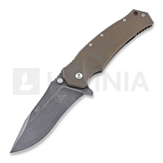 Fox Knives M1 Bronze Titanium Frame Lock kääntöveitsi, combo terä CED-M1TIBRS