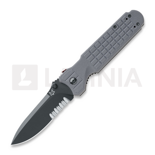 Skladací nôž Fox Knives Predator 2, šedá, zúbkovaný FX-446GRS