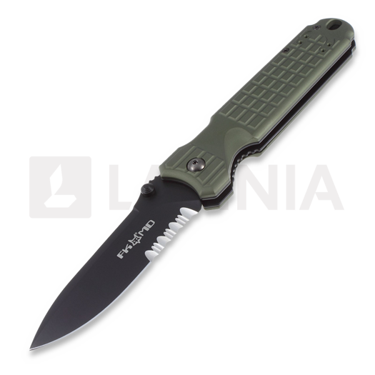 Fox Knives Predator II vouwmes, olijfgroen, gezaagd FX-FP2GS