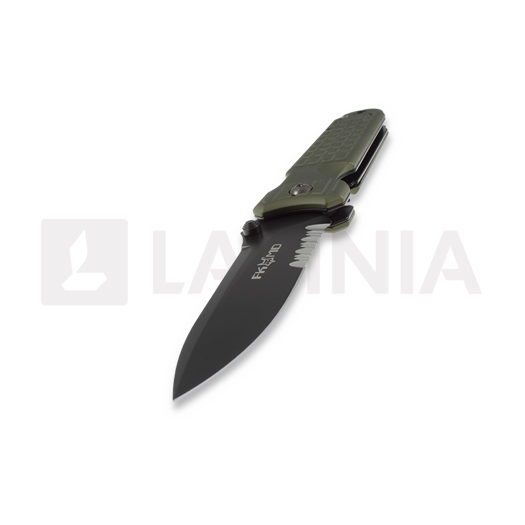 Fox Knives Predator II k&auml;&auml;nt&ouml;veitsi, oliivinvihre&auml;, combo ter&auml; FX-FP2GS