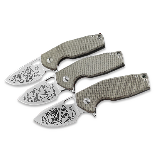 Fox Knives Suru Micarta Lamnia Exclusive sulankstomas peilis, Badass Santa FX-526MIOD-BS