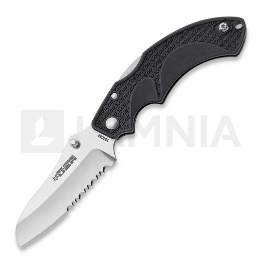 Coltello pieghevole Fox Knives Vitale, dentatura lama, nero FKU-AMI-SFBL
