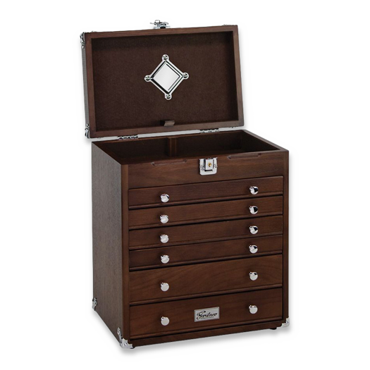 Gerstner International 6-Drawer Collector's Chest Oak