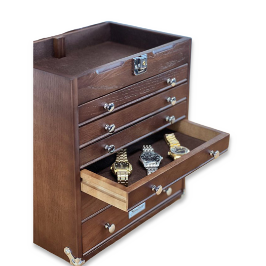 Gerstner International 6-Drawer Collector's Chest Oak