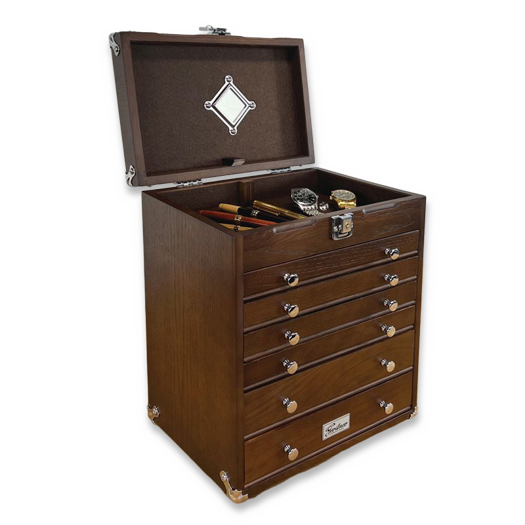 Gerstner International 6-Drawer Collector's Chest Oak