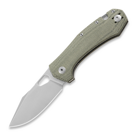 GiantMouse ACE Atelier 접이식 나이프, green canvas micarta