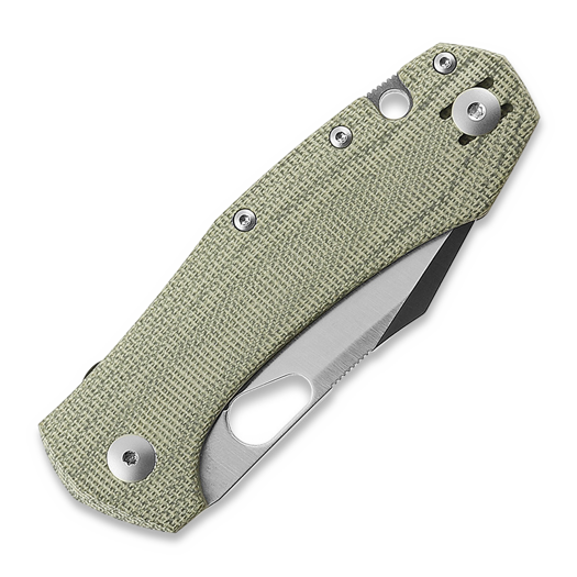GiantMouse ACE Atelier sulankstomas peilis, green canvas micarta