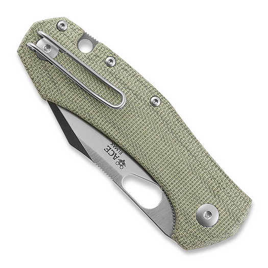 GiantMouse ACE Atelier sulankstomas peilis, green canvas micarta