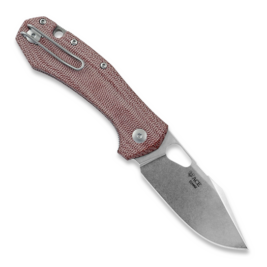 GiantMouse ACE Atelier k&auml;&auml;nt&ouml;veitsi, red canvas micarta