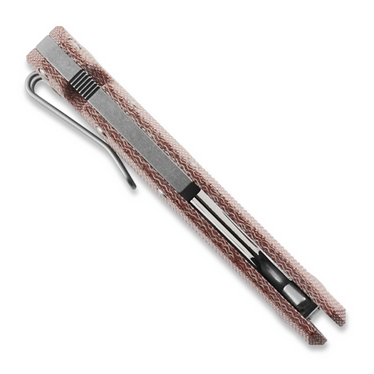 GiantMouse ACE Atelier k&auml;&auml;nt&ouml;veitsi, red canvas micarta