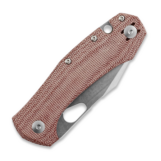 GiantMouse ACE Atelier k&auml;&auml;nt&ouml;veitsi, red canvas micarta