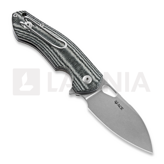 GiantMouse ACE Biblio Black-Grey Canvas Micarta folding knife