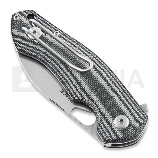 GiantMouse ACE Biblio Black-Grey Canvas Micarta folding knife