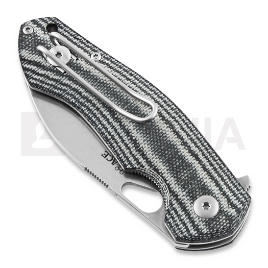 GiantMouse ACE Biblio Black-Grey Canvas Micarta kääntöveitsi