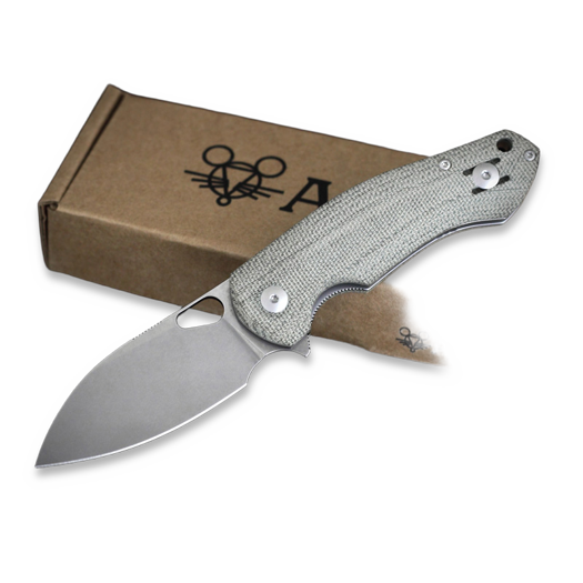 GiantMouse ACE Biblio Green Canvas Micarta folding knife