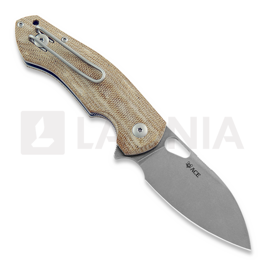 GiantMouse ACE Biblio Natural Canvas Micarta sulankstomas peilis
