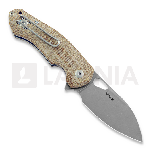 GiantMouse ACE Biblio Natural Canvas Micarta kääntöveitsi