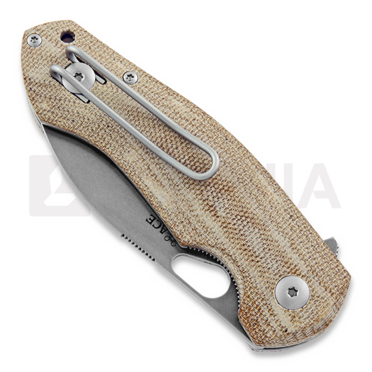 GiantMouse ACE Biblio Natural Canvas Micarta sulankstomas peilis