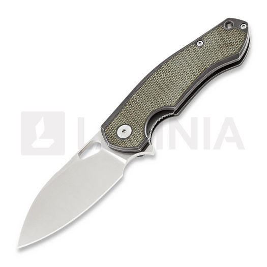 Saliekams nazis GiantMouse ACE Biblio Ti, Green Micarta Lamnia Exclusive