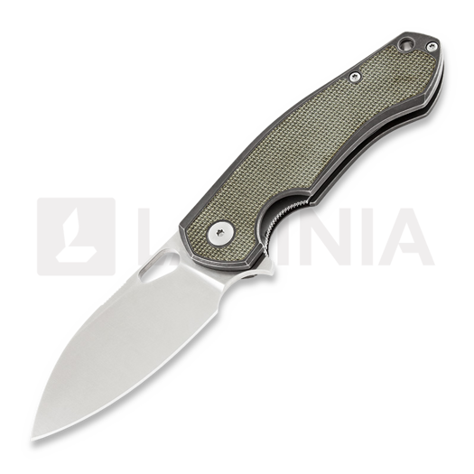 GiantMouse ACE Biblio Ti foldekniv, Green Micarta Lamnia Exclusive