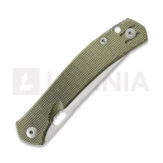 GiantMouse ACE Bleecker sulankstomas peilis, Green Canvas Micarta
