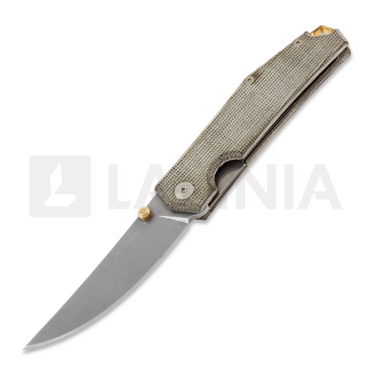 GiantMouse ACE Clyde összecsukható kés, green canvas micarta