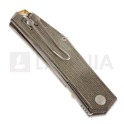 GiantMouse ACE Clyde sulankstomas peilis, green canvas micarta