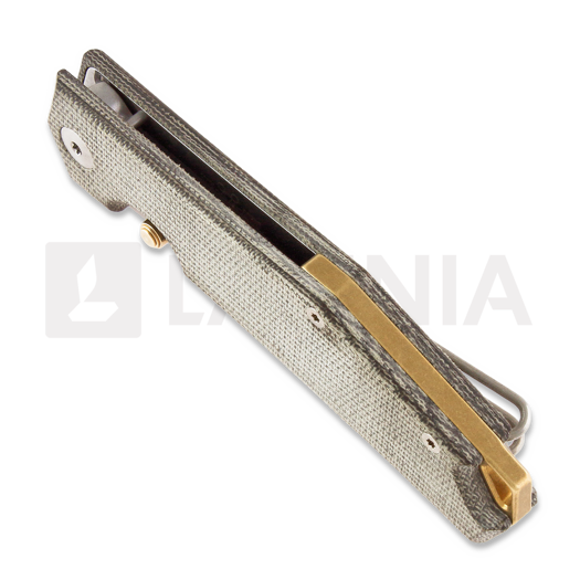 GiantMouse ACE Clyde sulankstomas peilis, green canvas micarta