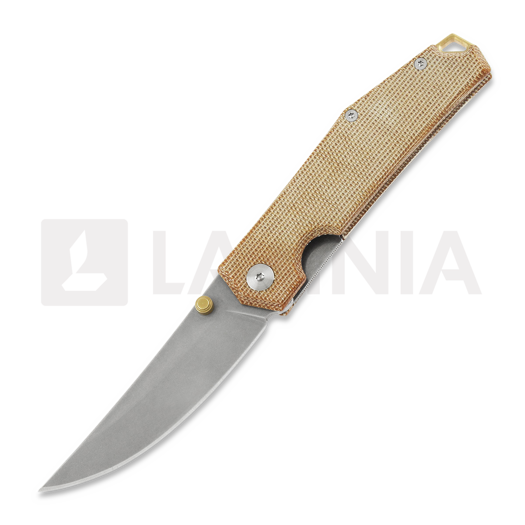 GiantMouse ACE Clyde 折り畳みナイフ, natural canvas micarta