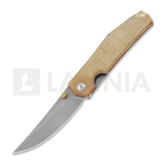 GiantMouse ACE Clyde סכין מתקפלת, natural canvas micarta