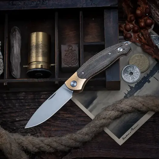 GiantMouse ACE Farley V2 Slipjoint összecsukható kés, green micarta
