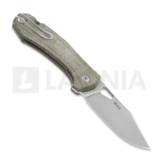 GiantMouse ACE Grand Green Canvas Micarta kääntöveitsi