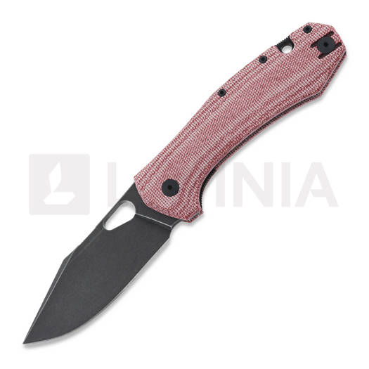 GiantMouse ACE Grand M390 Red Canvas Micarta sulankstomas peilis