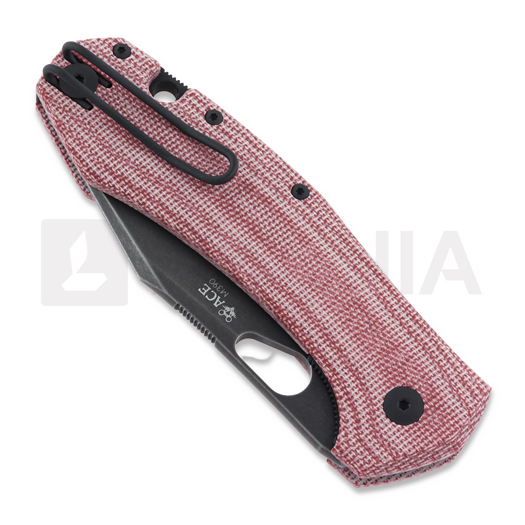 GiantMouse ACE Grand M390 Red Canvas Micarta סכין מתקפלת
